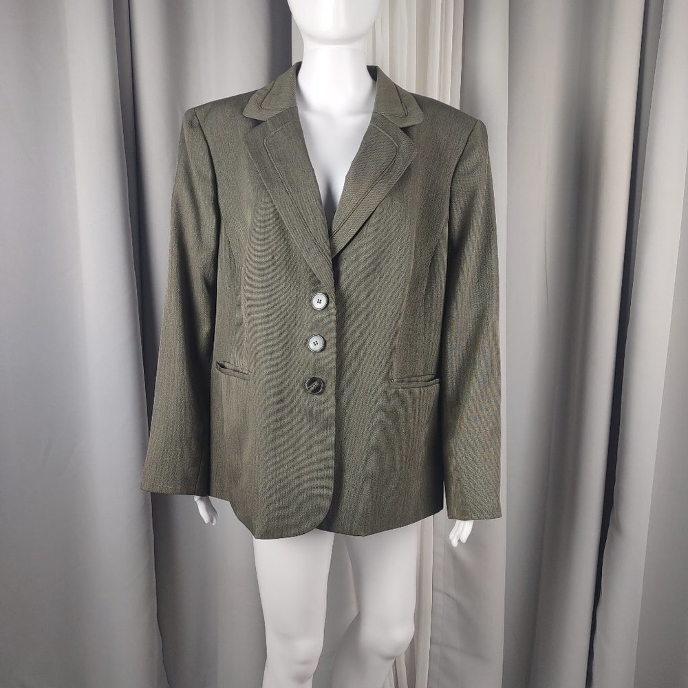Evan Picone Olive Green Tailored Blazer